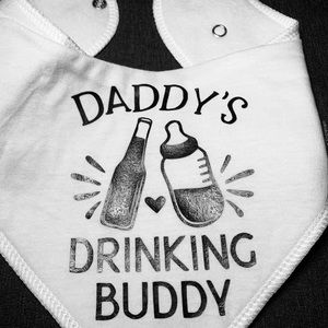 Customized cotton white bandana drool bibs